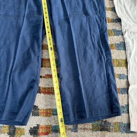 Two Pairs NYDJ Wide Leg Cargo Stretch Navy Blue (1) Khaki (1)Linen Pants 14 - Picture 7 of 8